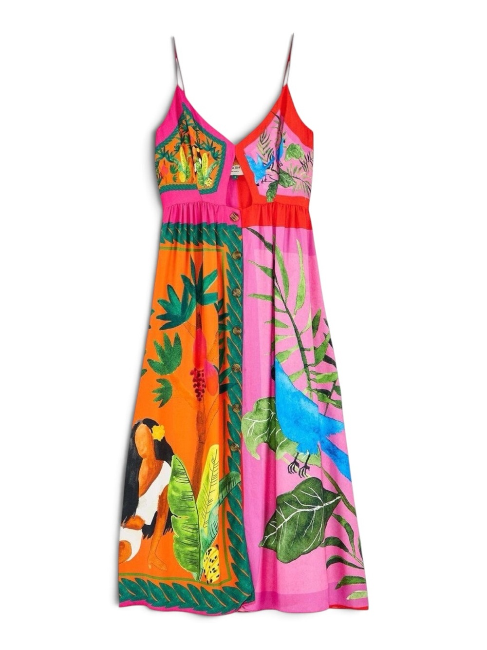 FARM RIO double scarves midi dress US Large - Picture 6 of 12